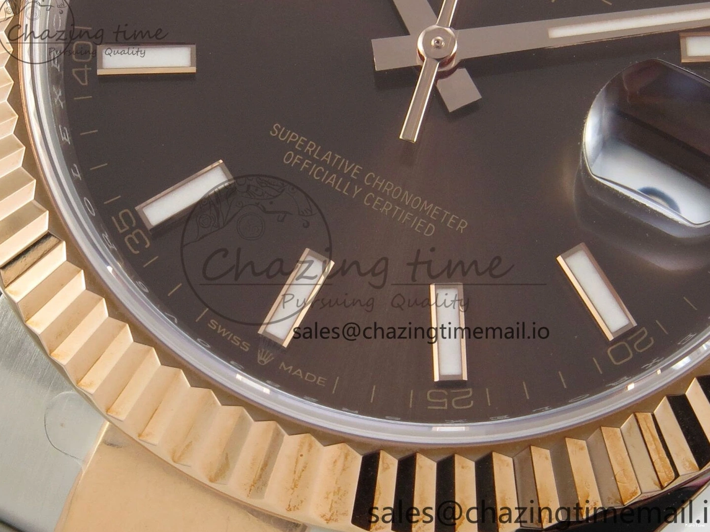 MiroTime 0210 Effortless DateJust 41 126331 SS RG ARF 1:1 Best Edition Brown Stick Dial on Oyster Bracelet SH3235 (Weighted) 201